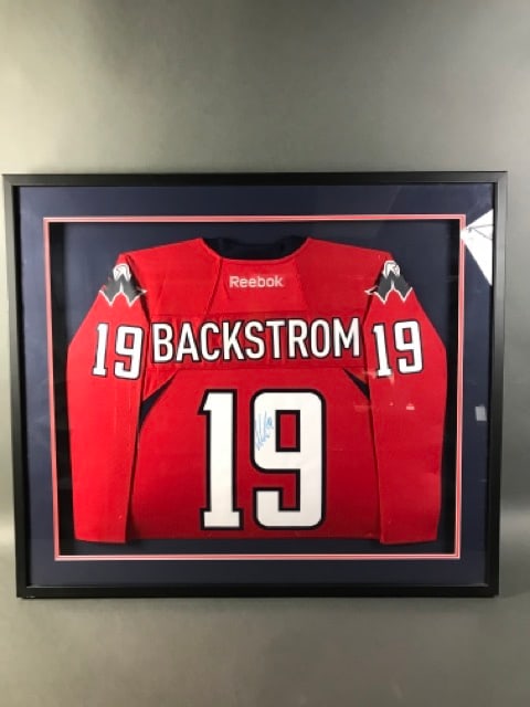 Nicholas Backstrom Autographed Framed Jersey (1 of 5)