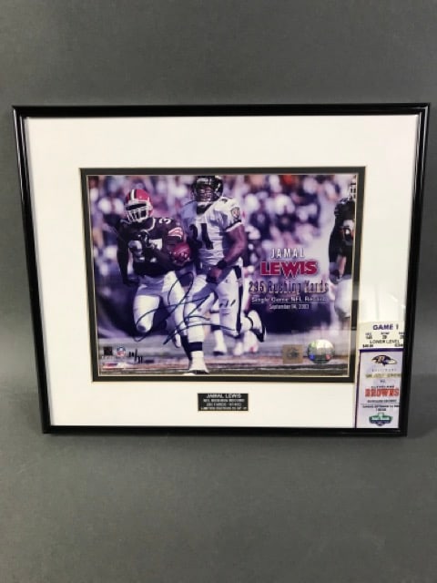 Jamal Lewis Autographed Photo and Ticket Stub from Record Setting Game (1 of 6)