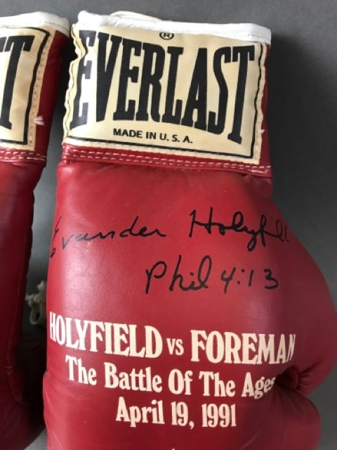 George Foreman and Evander Holyfield Autographed Boxing Gloves (1 of 4)