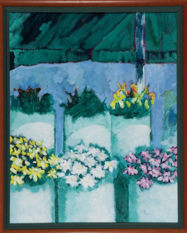 Carl Crow Flower Stand at Laguna Beach 1977.: Carl Crow Flower Stand at Laguna Beach 1977.