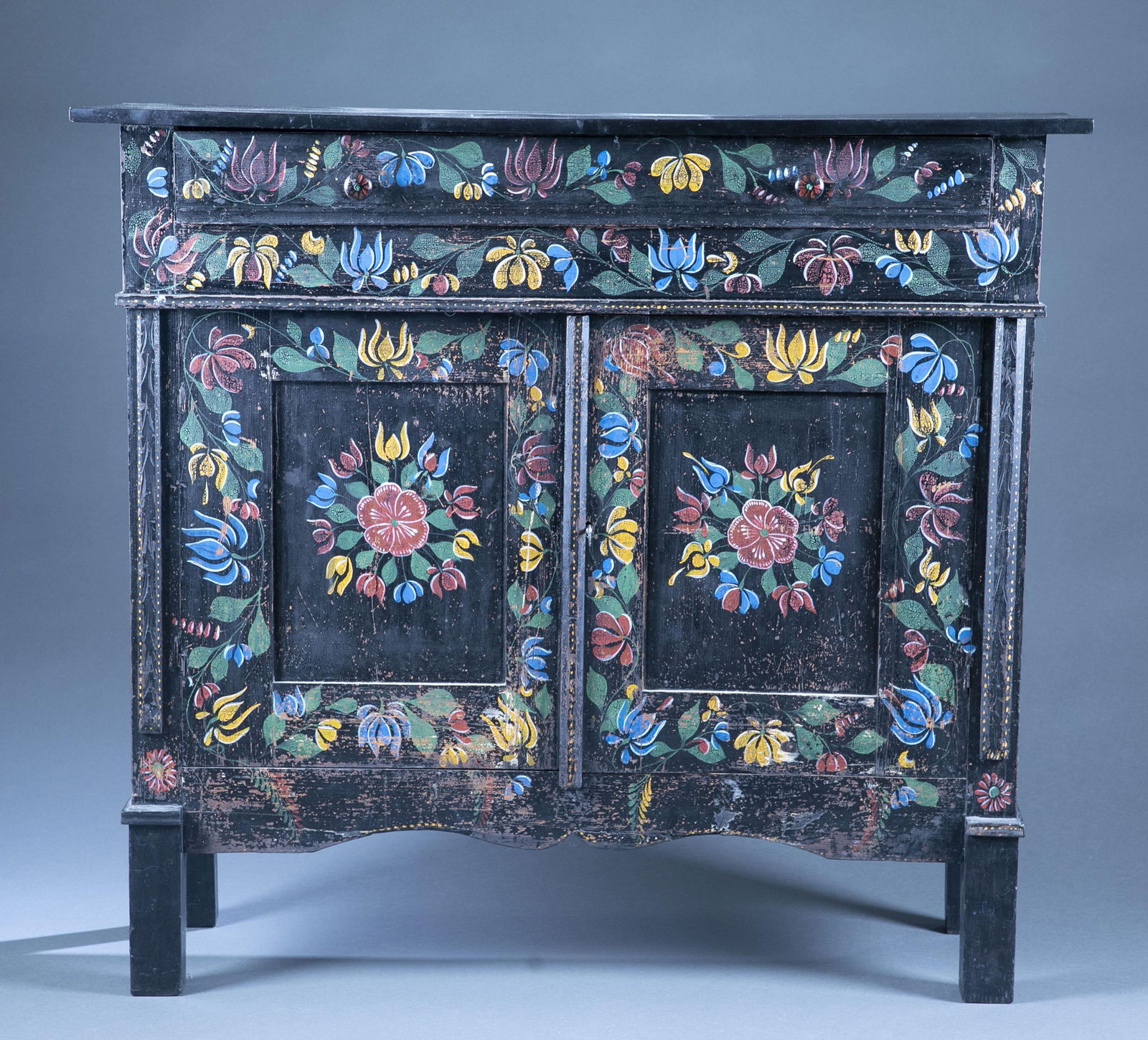 Mexican painted folk cabinet. (1 of 6)