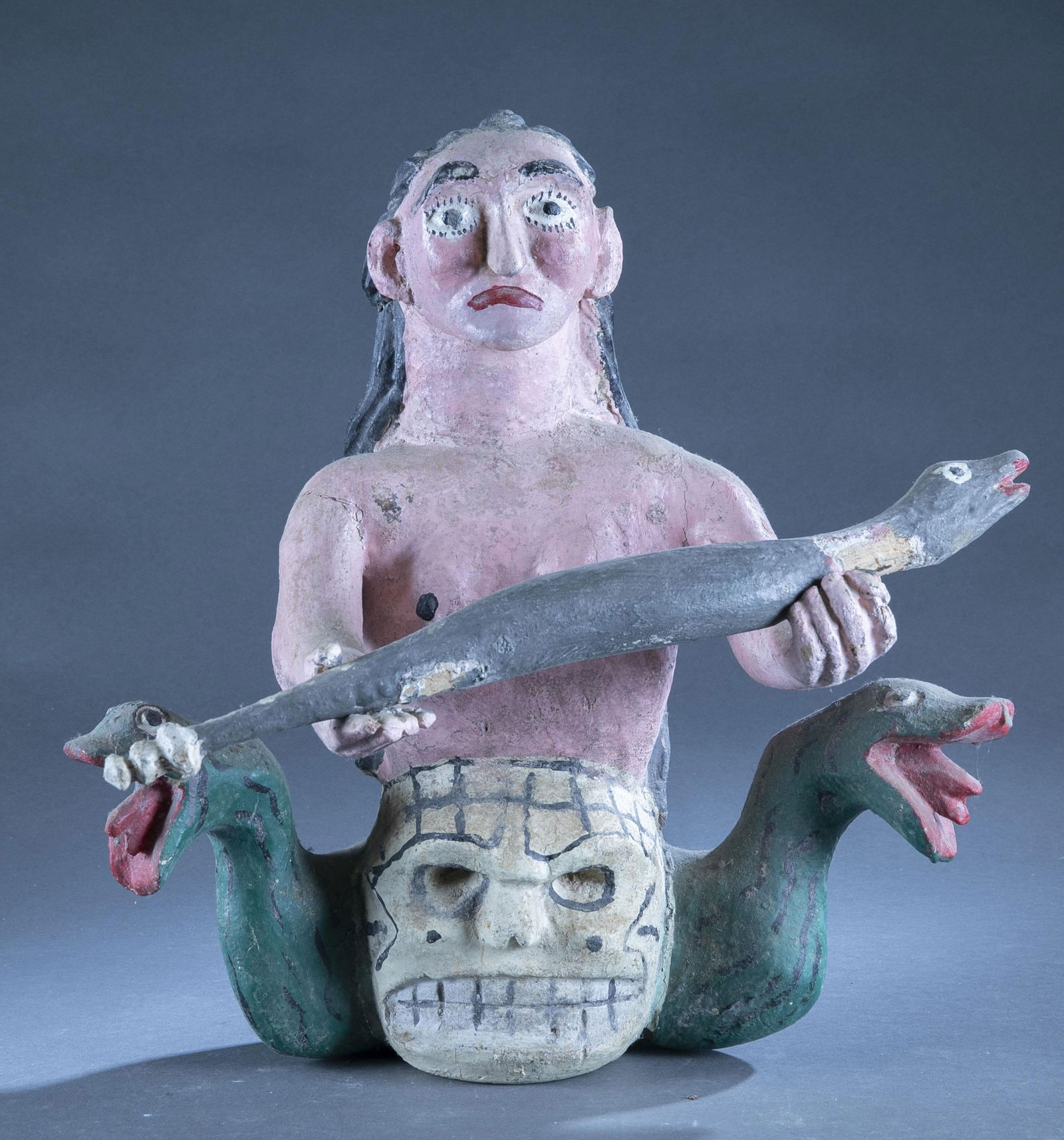 Mexican folk art paper mache mermaid. (1 of 6)