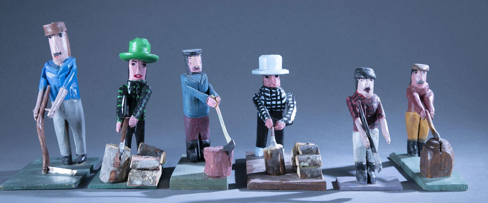 6 Emile Bluteau Woodsmen figures (1 of 12)
