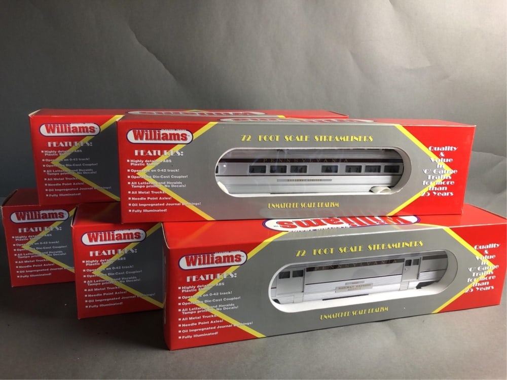 WILLIAMS O-scale 72’ streamliner passenger 5-car s (1 of 20)