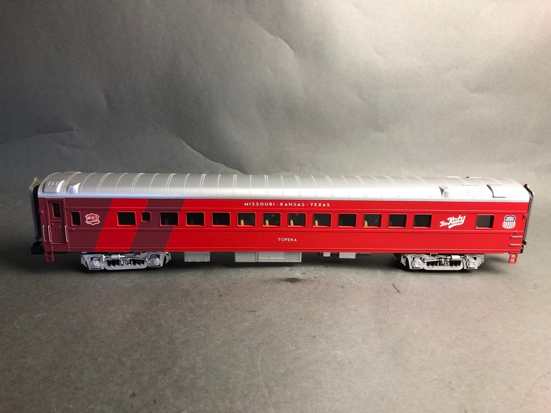 Mikes Train House O-Scale streamline coach passenger cars - MKT (Heritage) - 20-69142A and B Both: Mikes Train House O-Scale streamline coach passenger cars - MKT (Heritage) - 20-69142A and B Both come with original boxes; see photos for any details and imperfections