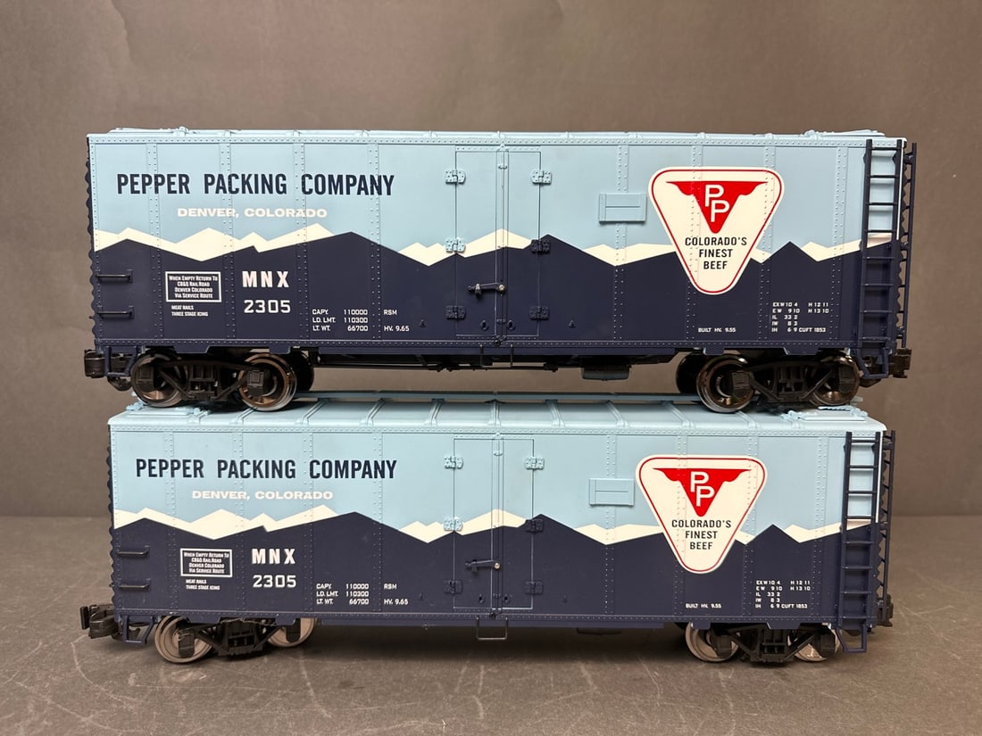 Aristo craft G-scale reefer cars (5 total) - Pepper Packing Company/ MNX - ART 46246 Cars do NOT (1 of 18)