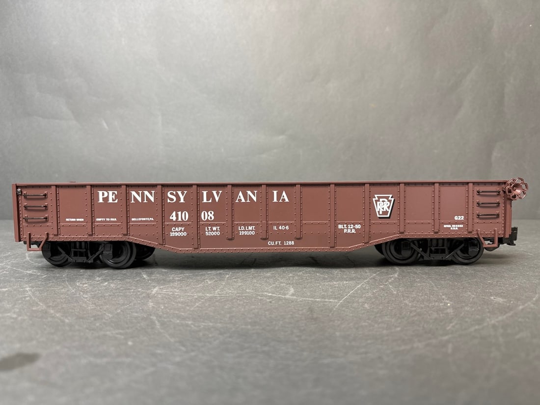 Aristo Craft G-scale Drop End Gondola cars (4 total) - mismatch: Pennsylvania / PRR (2), Lehigh (1 of 20)
