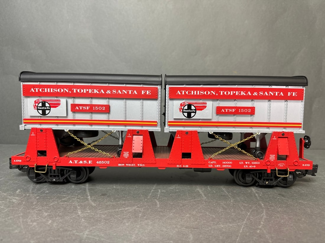 Aristo Craft/Railway Express Agency  G-scale Piggyback flatcars and flatcar with cable reel load - (1 of 18)