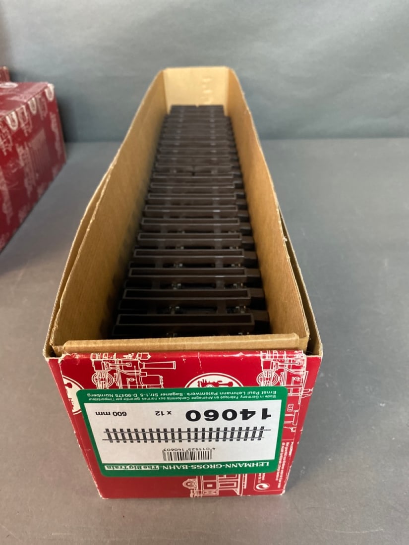 LGB G-scale tracks  G Scale - 1 Box 12 pcs 14500 , 1 Box 12 pcs 14802, 1 box 12 pcs 14100 , 1 Box 5 (1 of 6)