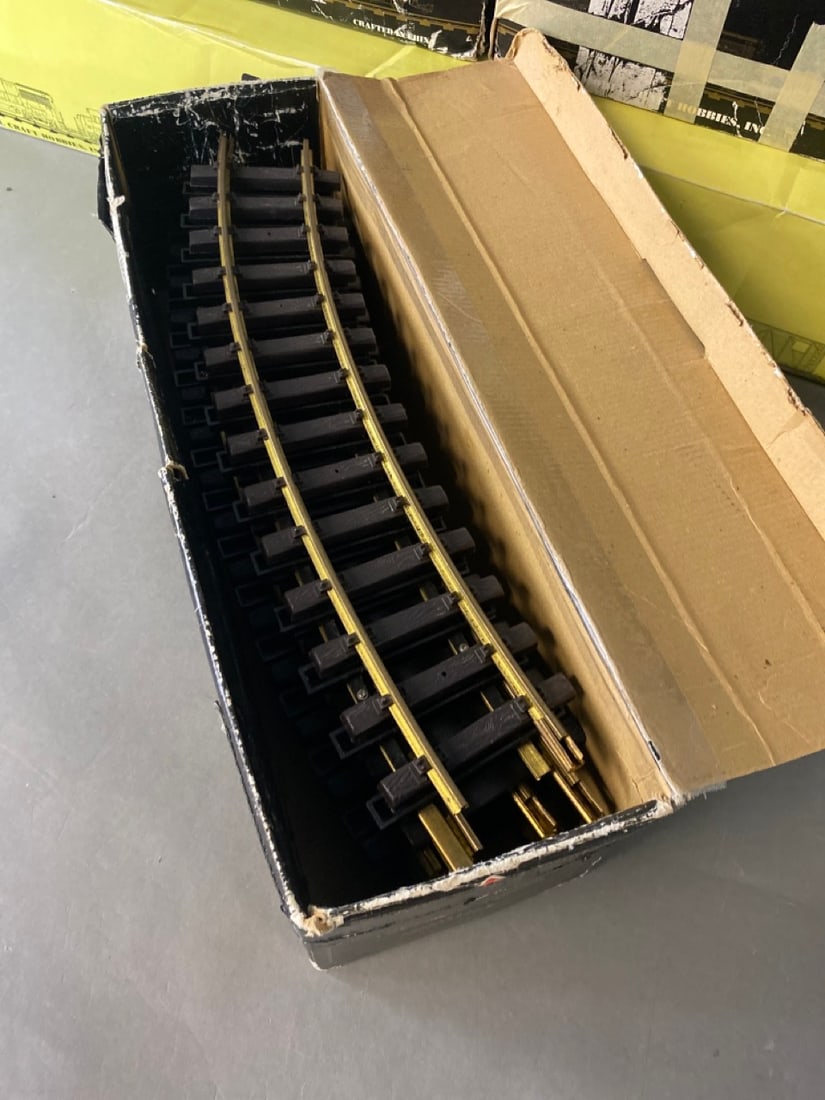 Aristo-Craft G-scale tracks  G Scale - 11 curved segments approximately 30 inch long in yellow box , (1 of 6)