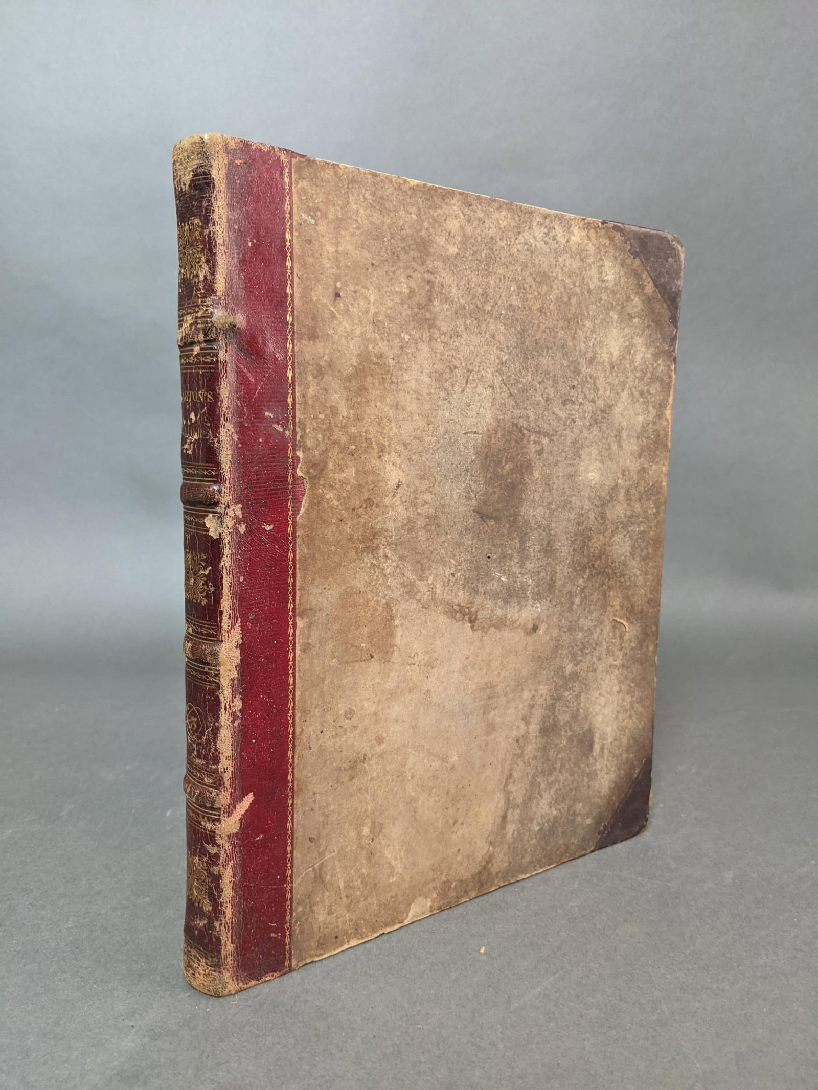 Barton. A Flora of North America.: [Botany] Barton, William P. C. A Flora of North America. Volume III. 4to. (viii), 100 pp. Original morocco in buff boards, raised bands, gilt spine designs in panels with lettering. Bennett page 9. Si