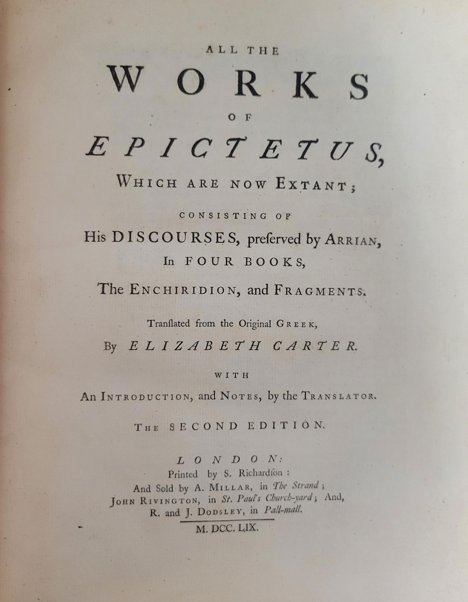 All the Works of Epictetus. (1 of 2)