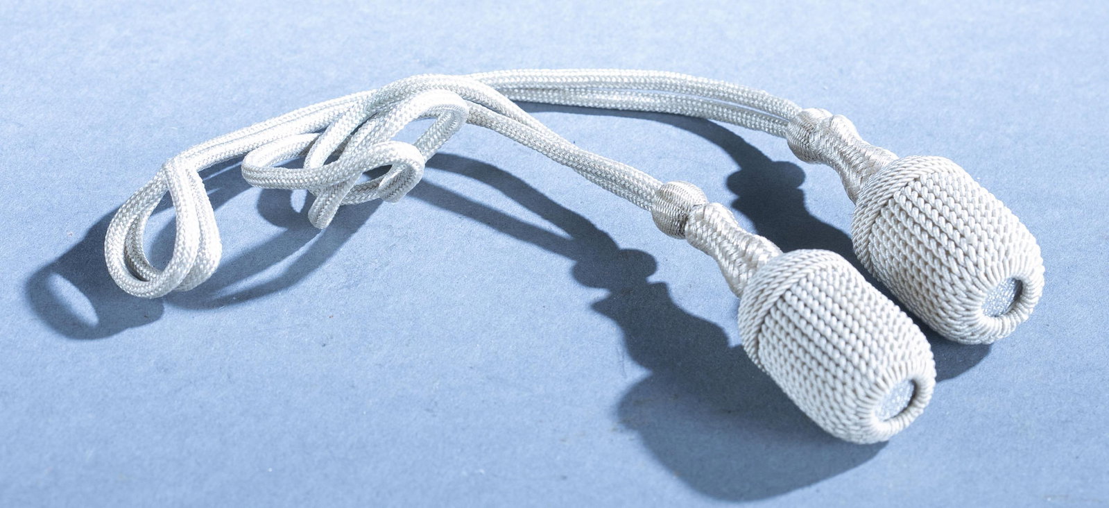2 Portepee dagger knots: A group of two beige with Silver-aluminum dot portepee dagger knots