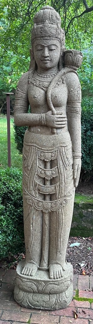 Large Dewi Tawa Bali lava rock sculpture.: A large Dewi Tawa Bali lava rock sculpture. Dewi Tara is one of the most beautiful of the Hindu goddesses in Bali. Hand Carved, This has more attention to detail than others we have seen. A large Sout