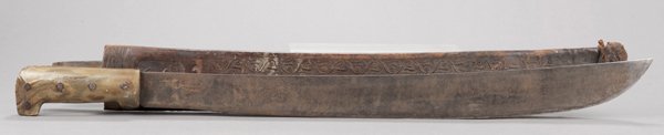 Collins & Co machete w/ horn handle. Probably 1941.: Probably 1941. Stamped "Collins & Co. Hartford No 128". Also includes original leather scabbard. Probably 1941.
