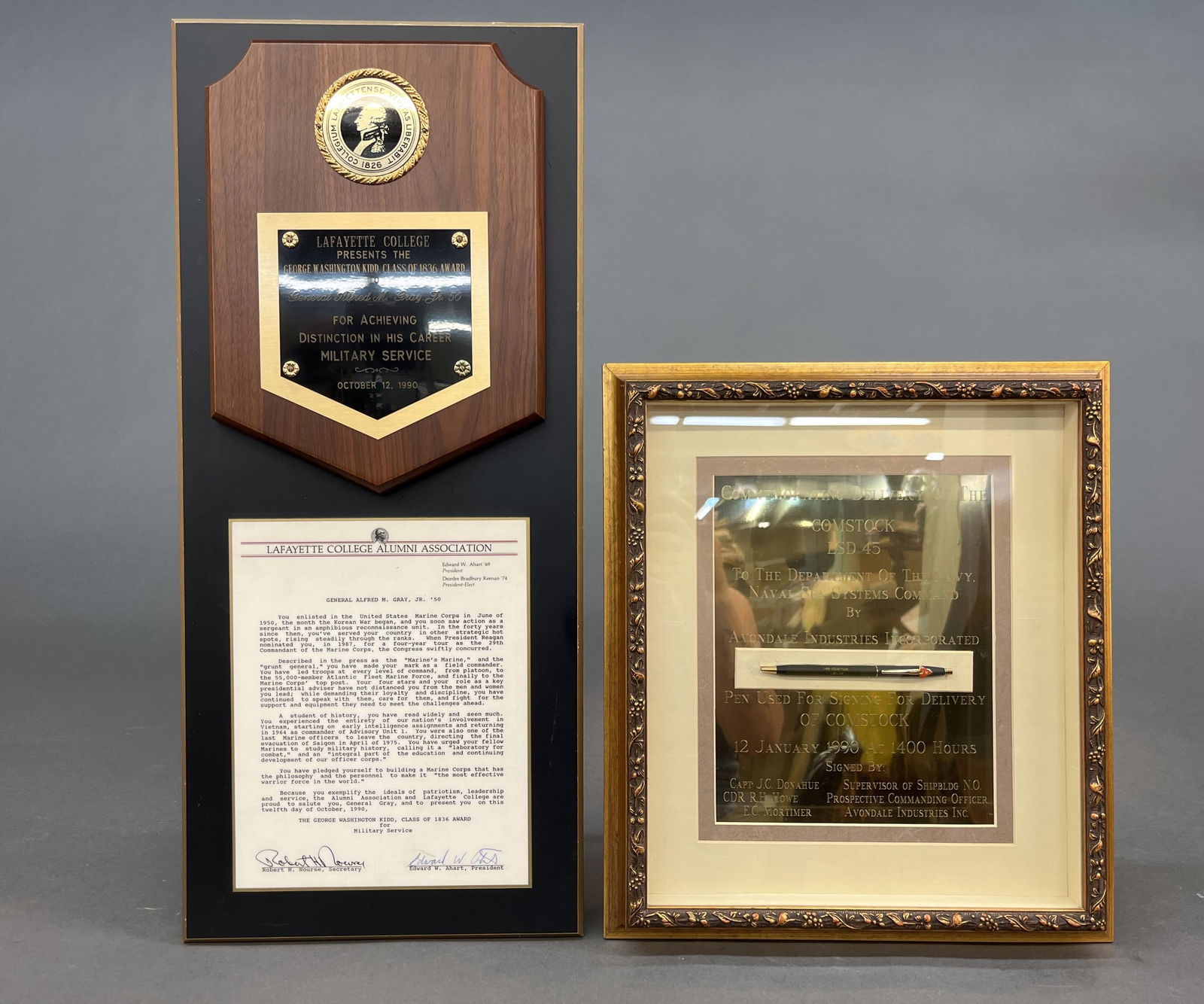 Gen. Gray Award And Commemoration. Auction