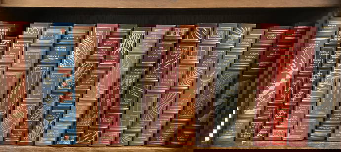 18 Vols. Signed Franklin Library.: [Franklin Library/Signed] 18 volumes, signed first editions. 8vo. Full leather, gold gilt text block edges, marbled endpapers, sewn in silk ribbon page marker. Condition: Fine to near fine. Some