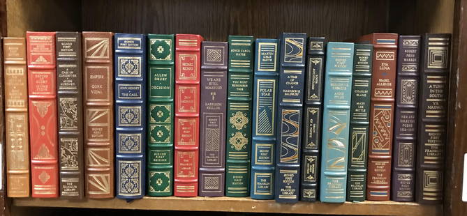 18 Vols. Signed Franklin Library.: [Franklin Library/Signed] 18 volumes, signed first editions. 8vo. Full leather, gold gilt text block edges, marbled endpapers, sewn in silk ribbon page marker. Condition: Fine to near fine. Some
