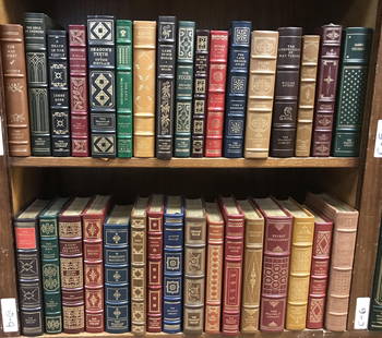 33 Vols. Franklin Library: [Franklin Library] 33 volumes. 8vo. Full leather, gold gilt text block edges, silk moire endpapers, sewn in silk ribbon page marker. Condition: Fine to near fine. Some volumes may have bookplates.