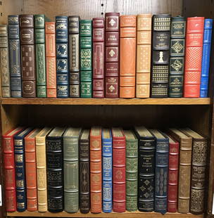 32 Vols. Franklin Library First Editions.: [Franklin Library] 32 volumes, 15 of which are first editions. 8vso. Full leather, gold gilt text block edges, silk moire endpapers, sewn in silk ribbon page markers.