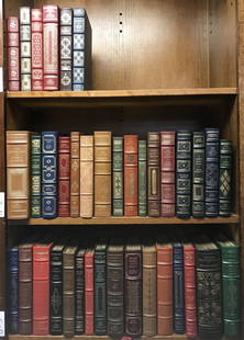 38 Vols. Franklin Library First Editions.: [Franklin Library] 38 volumes, consisting of of 32 first editions, one signed first edition (Celebration by Mary Lee Settle) and five limited editions. 8vos. Full leather, gold gilt text block edges,