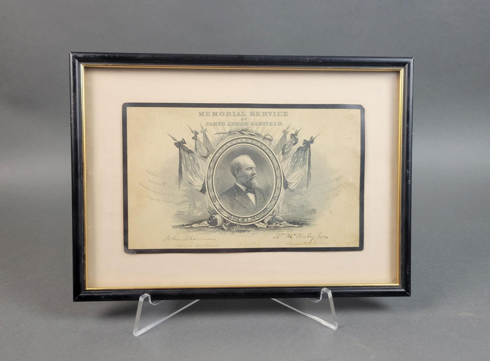 James A. Garfield Memorial Service Engraving (1 of 2)