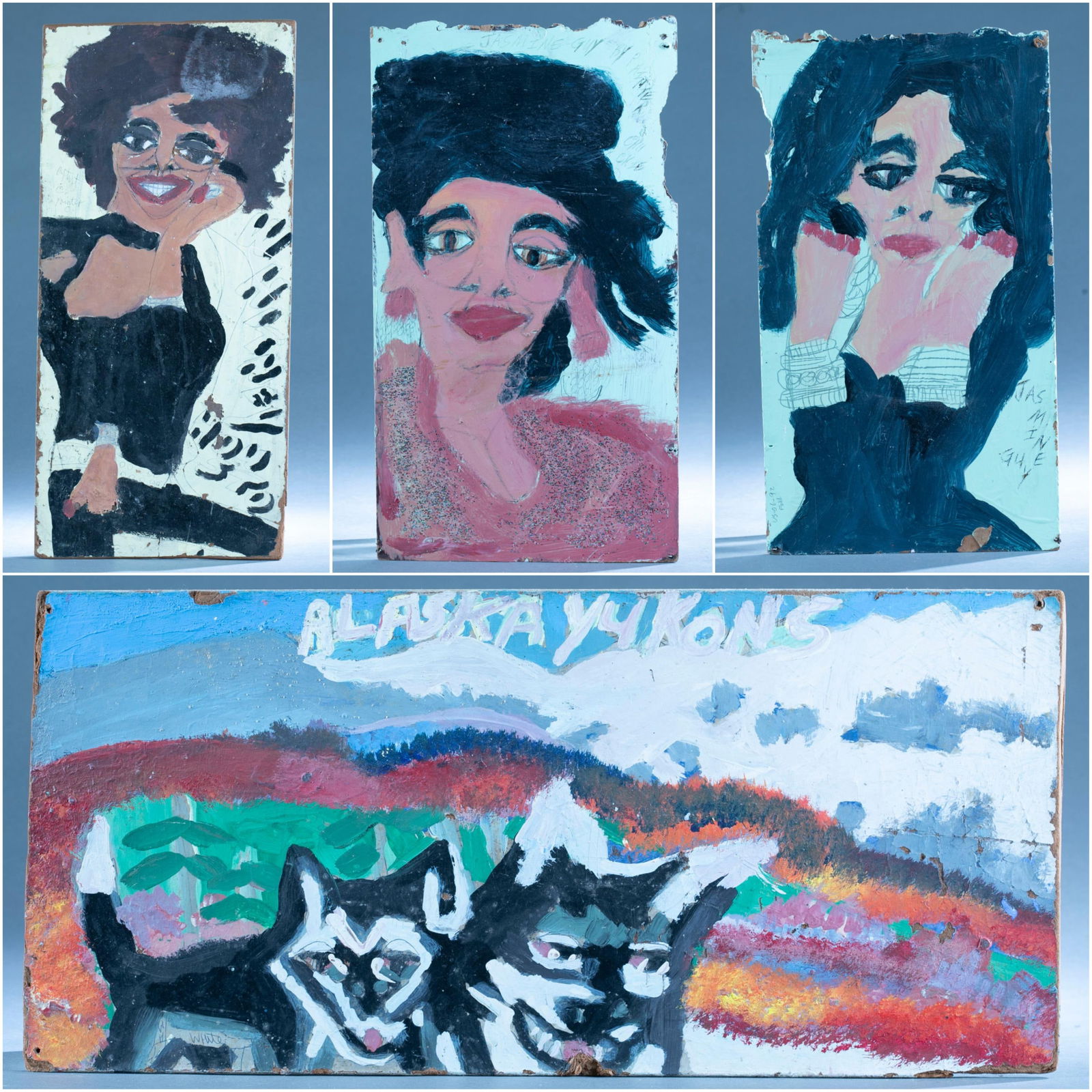 2 Artist Chuckie double sided paintings. (1 of 13)