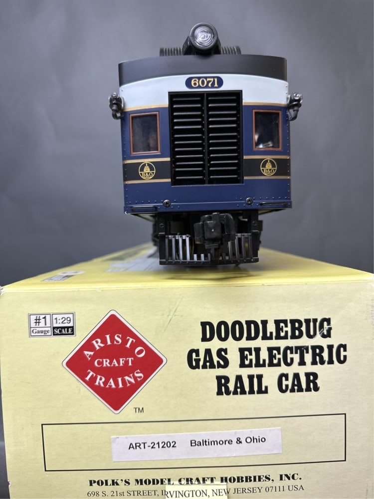Aristo Craft G Scale B&O Doodlebug rail car in box (1 of 15)