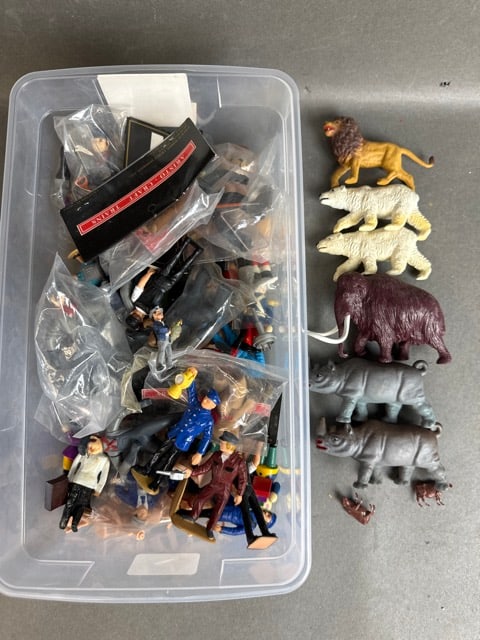 Bin of Townspeople and Animal Figures. (1 of 3)