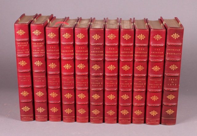 11 Vols, Extra-Illustrated. American Revolution.: [American Revolution/Extra-Illustration]. 3 Titles (11 Vols). ++ George Otto Trevelyan. THE AMERICAN REVOLUTION. 4 Vols in 8 Parts. NY: Longmans, Green and Co., 1909. ++ THE EARLY HISTORY OF CHARLES J