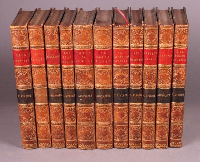 11 Books by William Harrison Ainsworth, 1853-57.: [Cruikshank/Other Illustrators]. 11 Titles by William Harrison Ainsworth. Lon: G. Routledge & Co., 1853-1857. 8vo. ++ THE TOWER OF LONDON. Illustrated by George Cruikshank. 1854. ++ JACK SHEPPARD; A R