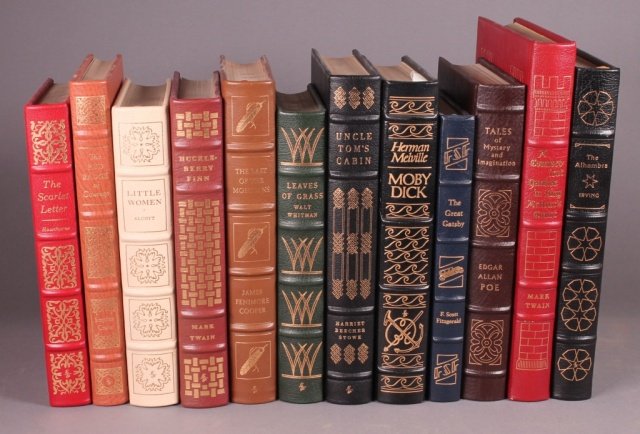 11 Books, Easton Press: American authors.: [Easton Press/American Literature]. 11 Titles. Norwalk, CT: Easton Press. 8vo/4to. ++ Walt Whitman. LEAVES OF GRASS. (1977). ++ Edgar Allan Poe. TALES OF MYSTERY & IMAGINATION. (1975). ++ Herman Melvi