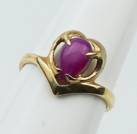 14KYG Pink Star Sapphire Ring (1 of 3)