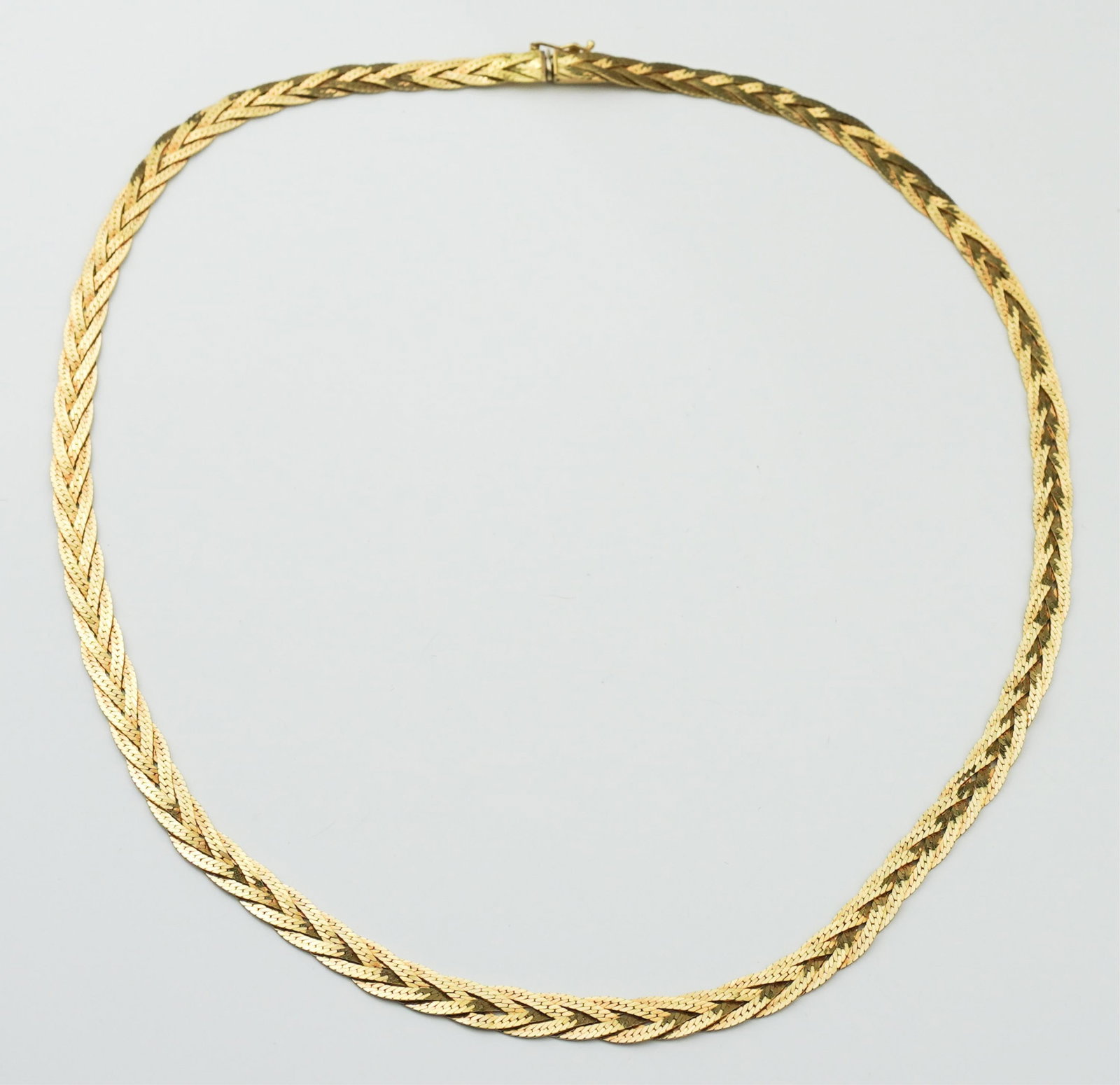 18KYG Braided Herringbone Necklace (1 of 3)