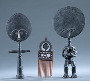 3 Asante objects, Ghana.