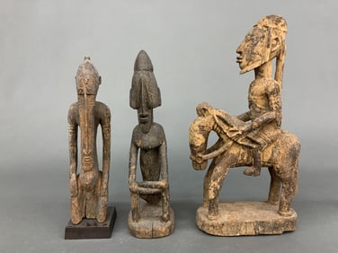 3 Dogon style figures, Mali.