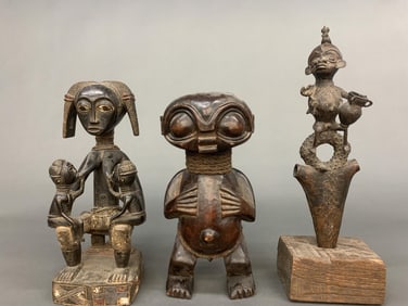 3 West African figures.