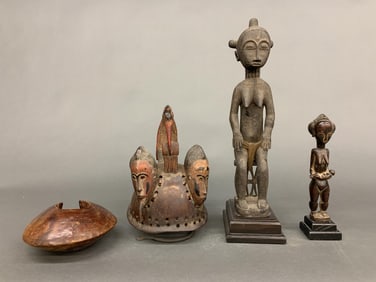 4 Baule objects, Ivory Coast.