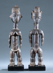 2 Baule Figures, Ivory Coast, 20th C.