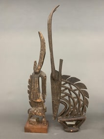 2 Bamana Chiwara headdresses, Mali.