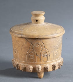 Teotihuacan Lidded Vessel, Mexico, 300-750 CE.