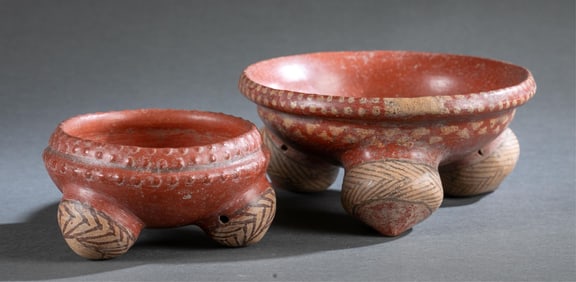 2 Costa Rican Tripod Bowls.