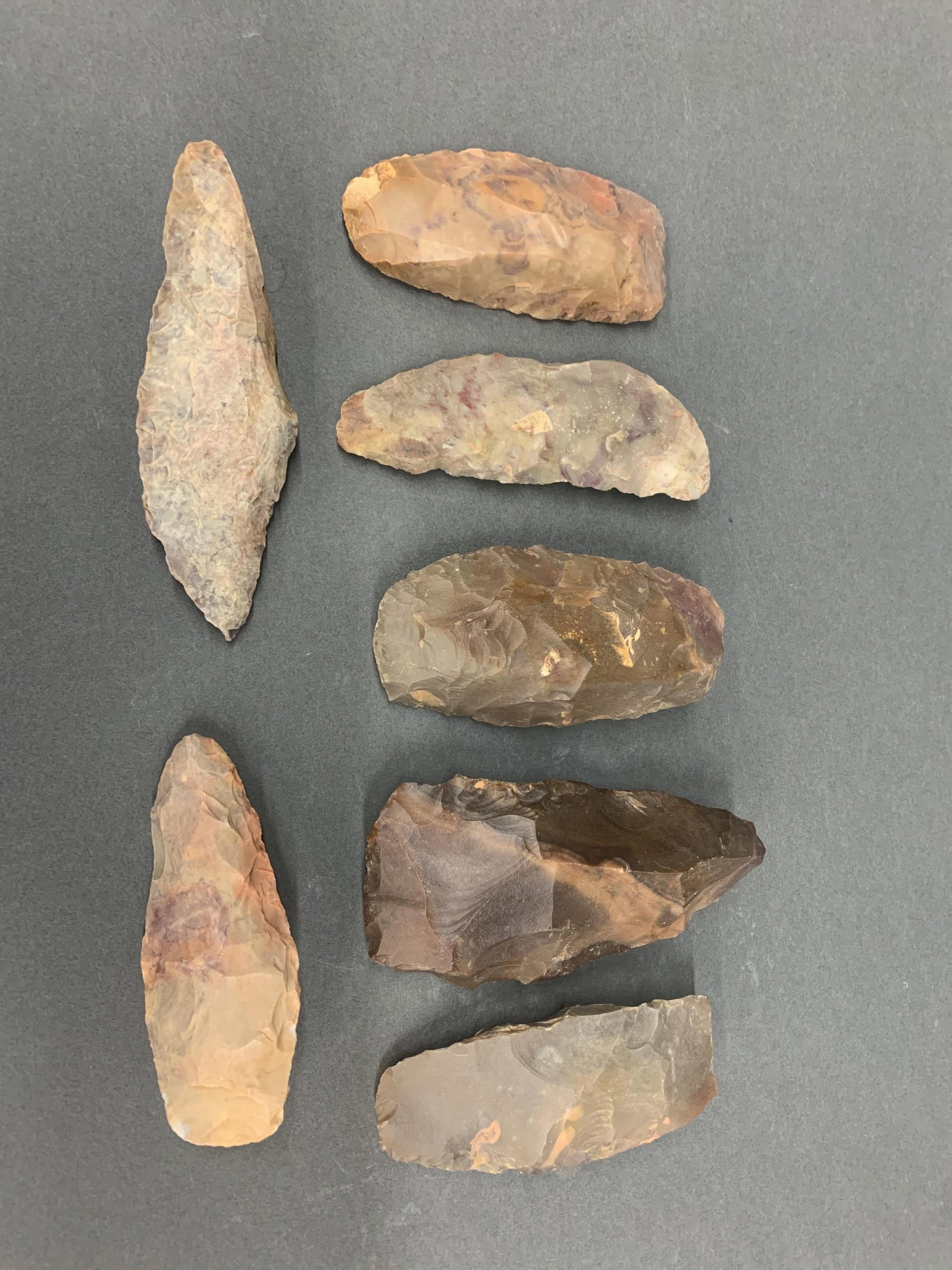 7 Flint stone axe heads. (1 of 2)