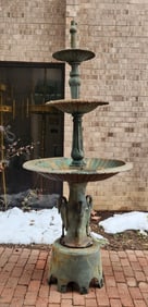 American cast iron three tiered garden fountain.