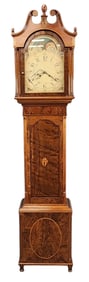 Philadelphia Federal walnut & cherry clock