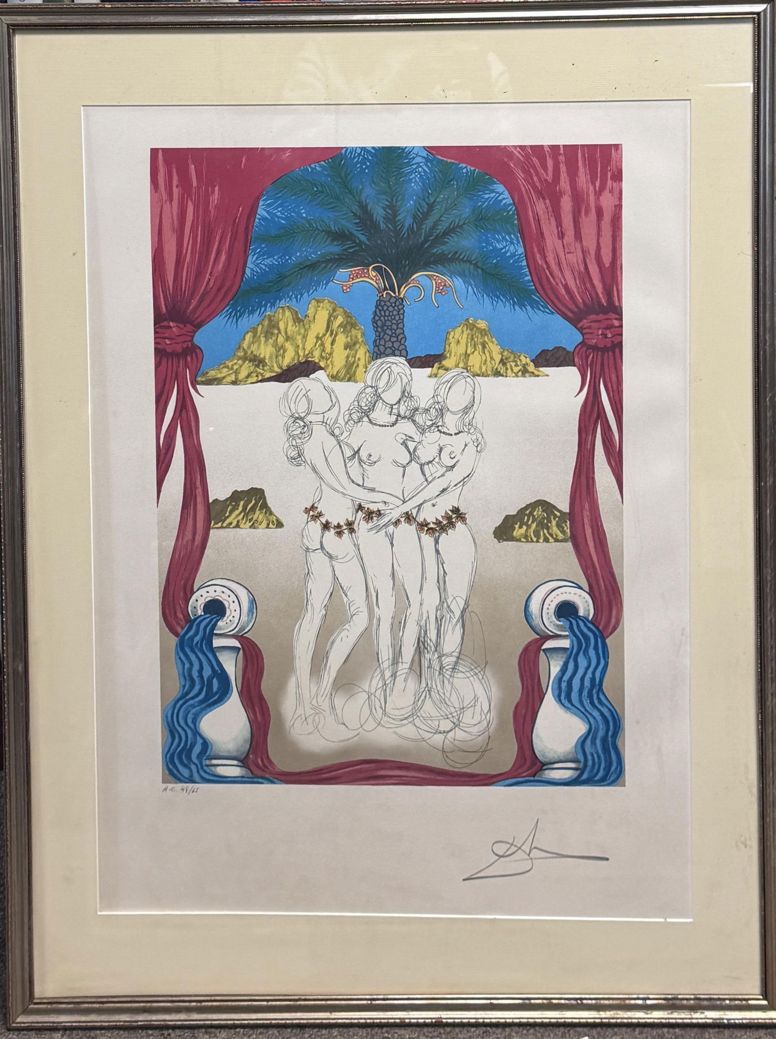 Dali, "Three Graces Of Hawaii," 1979, lithograph. (1 of 3)