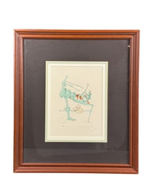 Dali, "Silhouette En Verte," Etching, 1975.