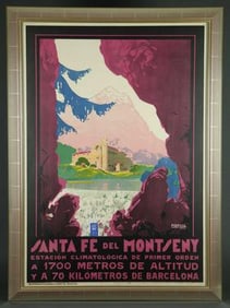 Jose Morell, Santa Fe Del Montseny, travel poster.