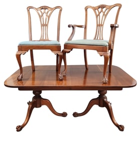 Chippendale table and chairs.