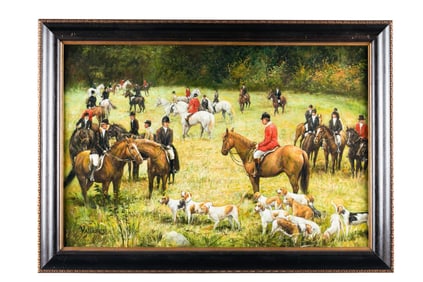 R. Jean Vallieres, "Gentleman's Hunt," O/C.